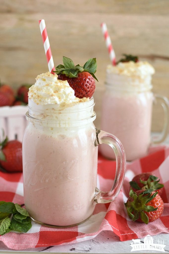 Strawberry Smoothie strawberry cheesecake littledairyontheprairie