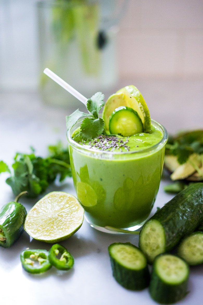 avocado smoothie mexican green smoothie feastingathome