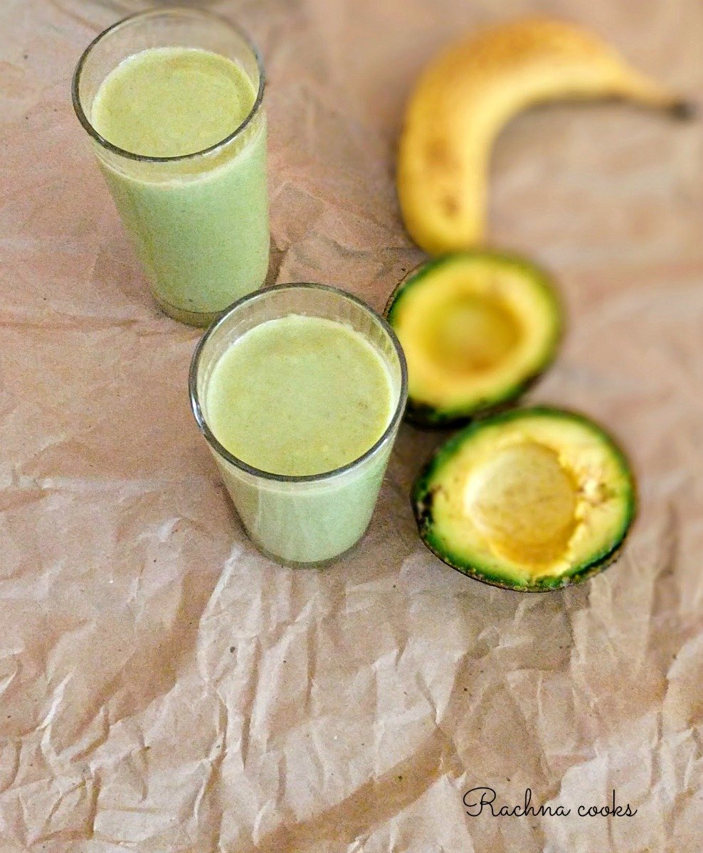 banana smoothie five minute avocado banana smoothie rachnacooks