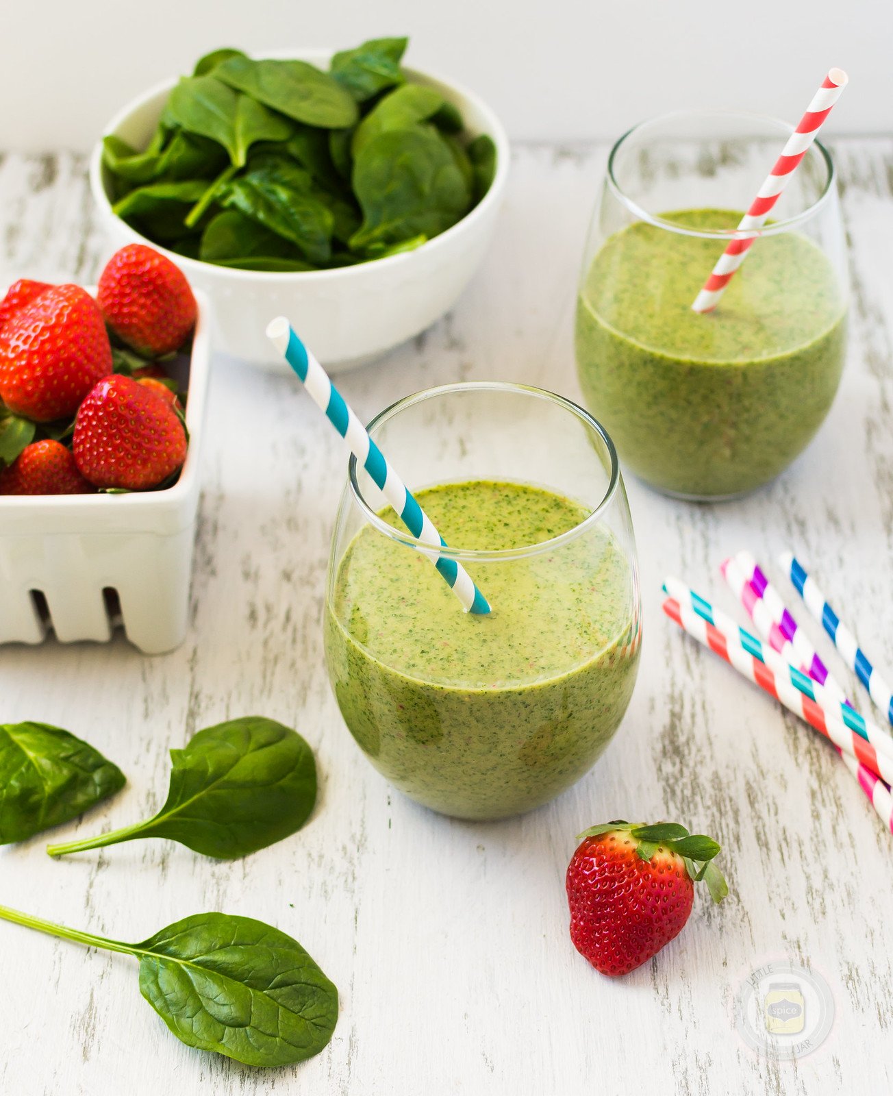 detox smoothie strawberry kale and spinach littlespicejar