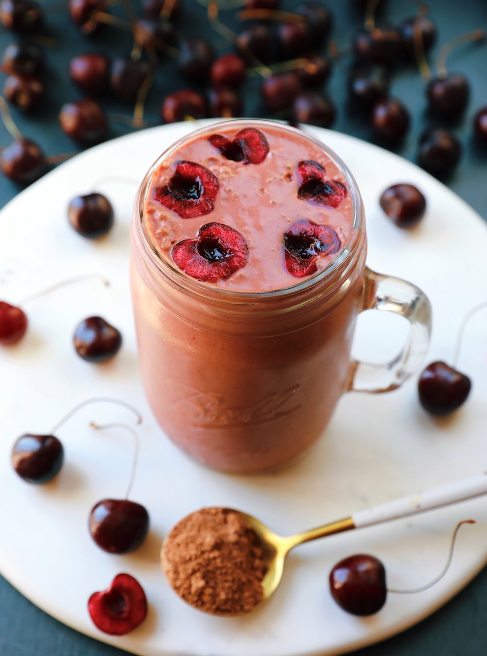fruit smoothie chocolate cherry smoothie wholesomelyelle