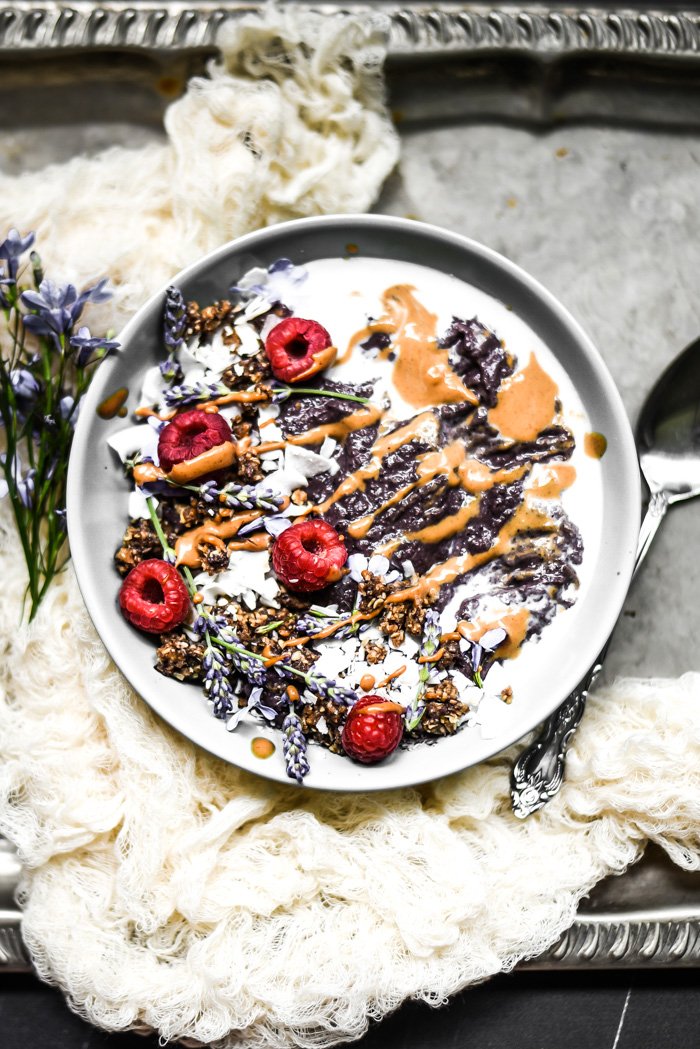 fruit smoothie lavender berry smoothie bowl sincerelytori