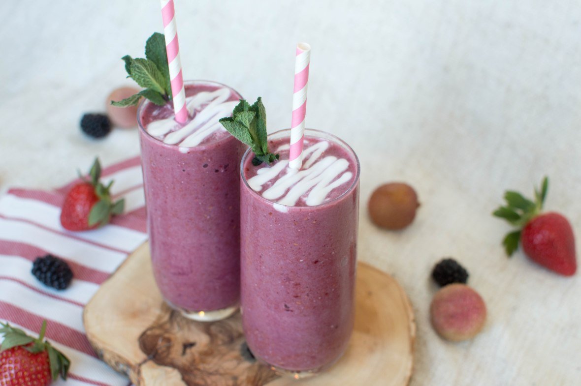 fruit smoothie lichee berry coconut smoothie kays kitchen