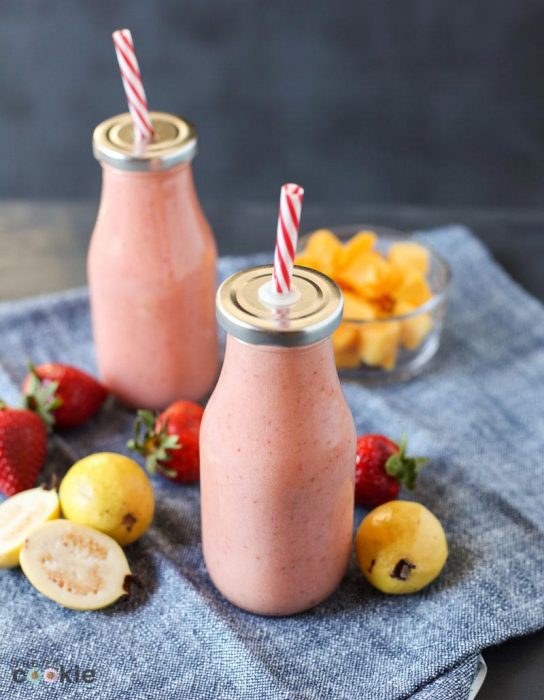 fruit smoothie paleo strawberry guava smoothie thefitcookie