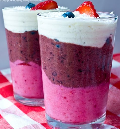 fruit smoothie red white and blue patriotic smoothie