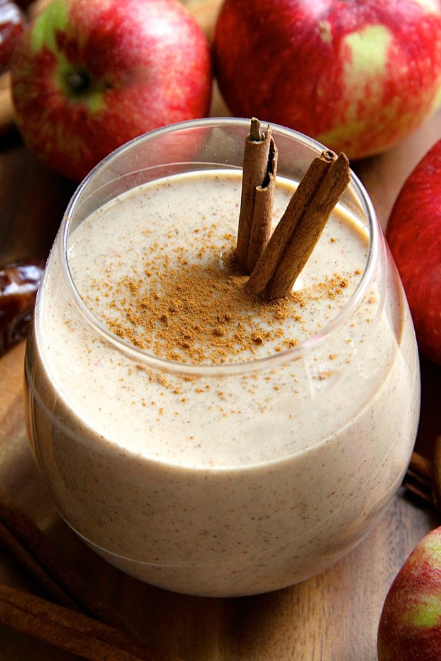 healthy caramel apple overnight oatmeal smoothie h runningwithspoons