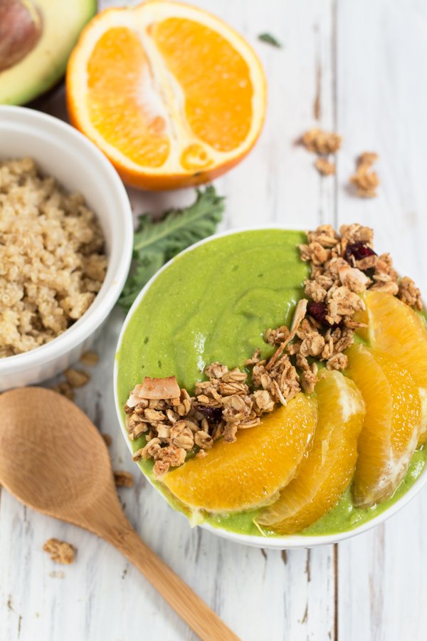 kale smoothie orange kale quinoa smoothie bowl