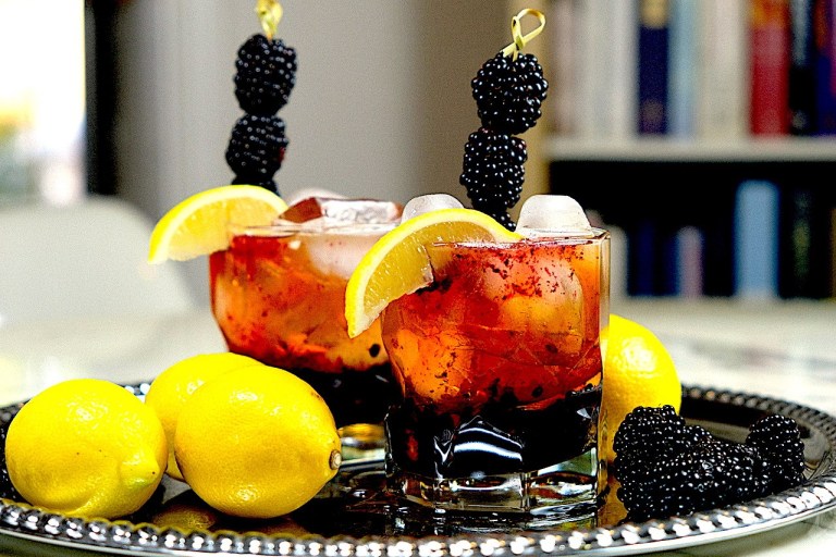 bourbon cocktail blackberry bourbon smash sipsnibblesbites