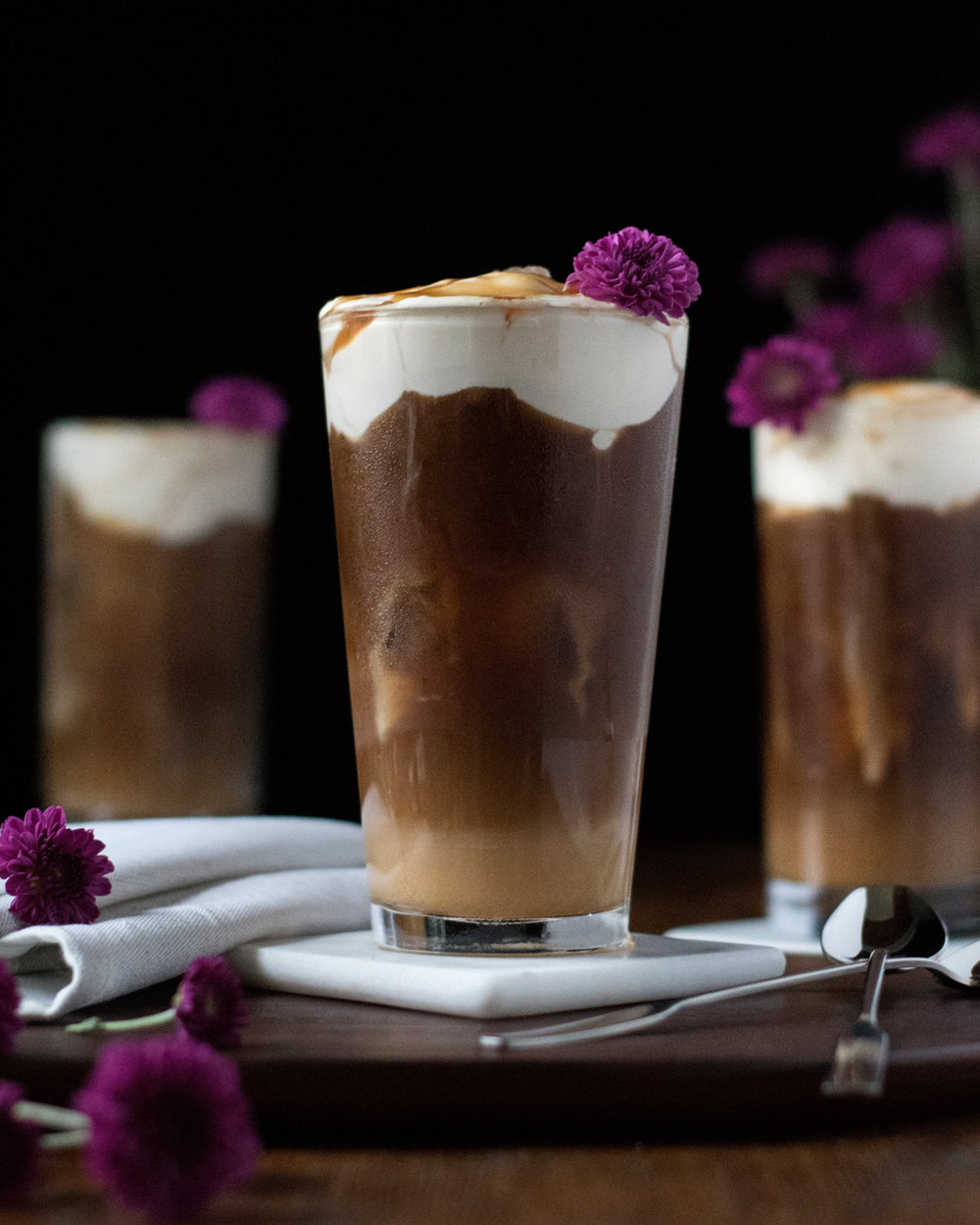 coffee cocktail boozy salted caramel cheese cream cold brew