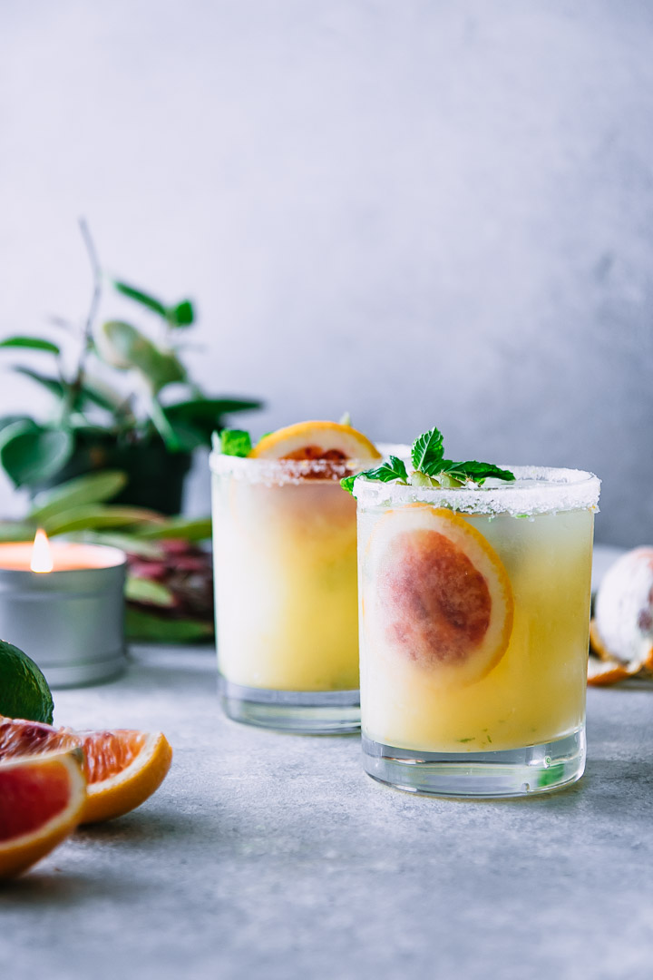 fruit cocktails blood orange mint kiwi margaritas forkintheroad