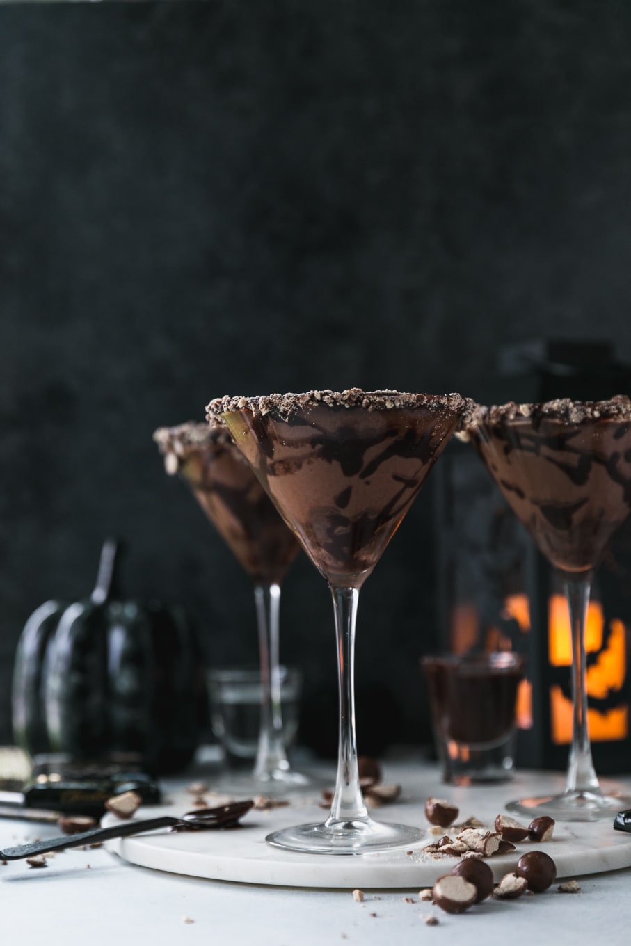 halloween dark chocolate malted martinis spicesinmydna