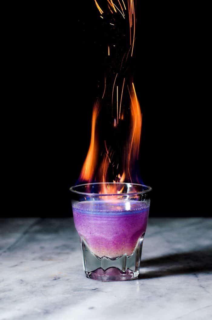 halloween phoenix cocktail color changing shimmery cocktail theflavorbender