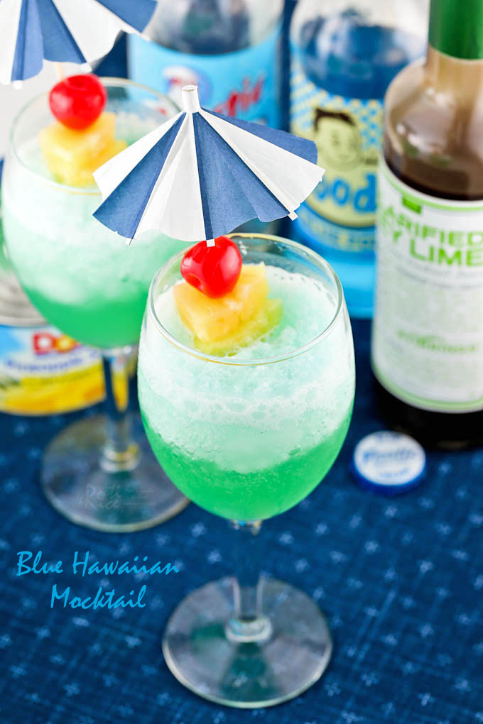 fruit cocktails blue hawaiian mocktail rotinrice