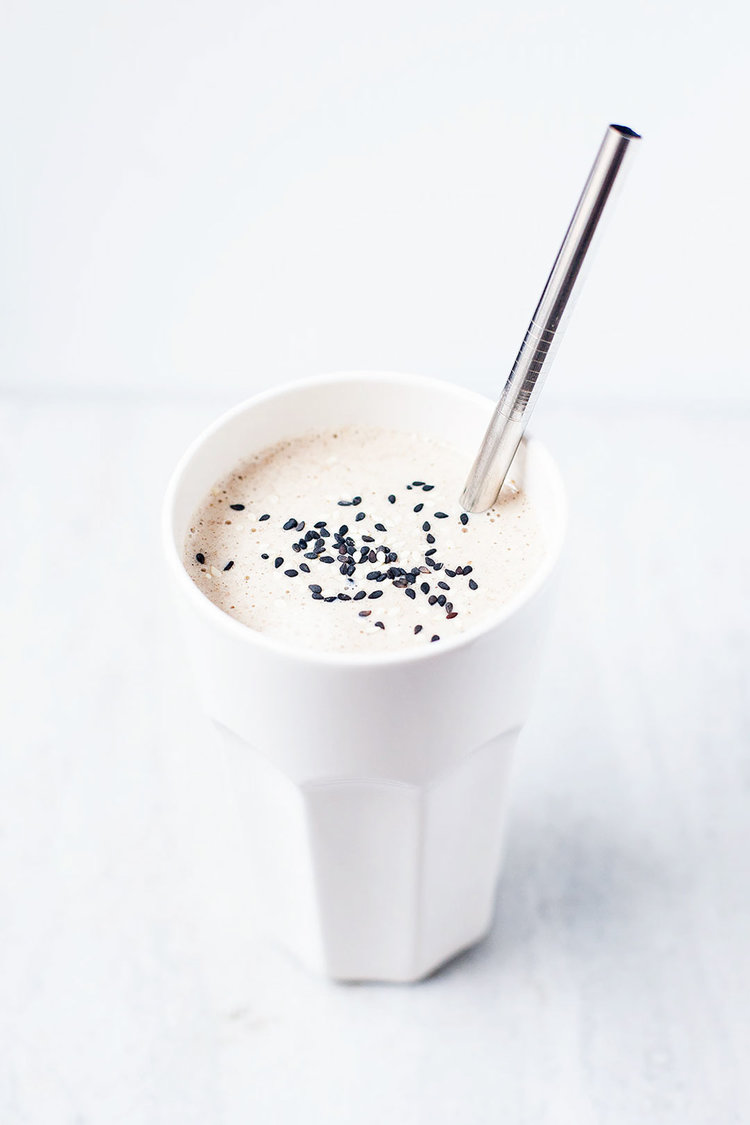 vegan milkshake tahini date shake loveleafco