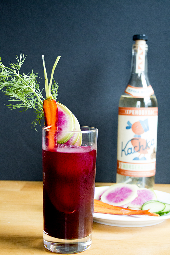 veggie coctail beet poet featuring kachkas horseradish vodka