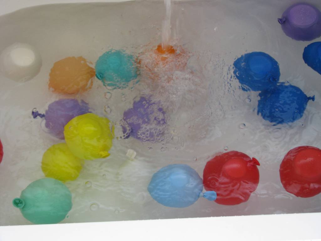 Water balloon bath fun