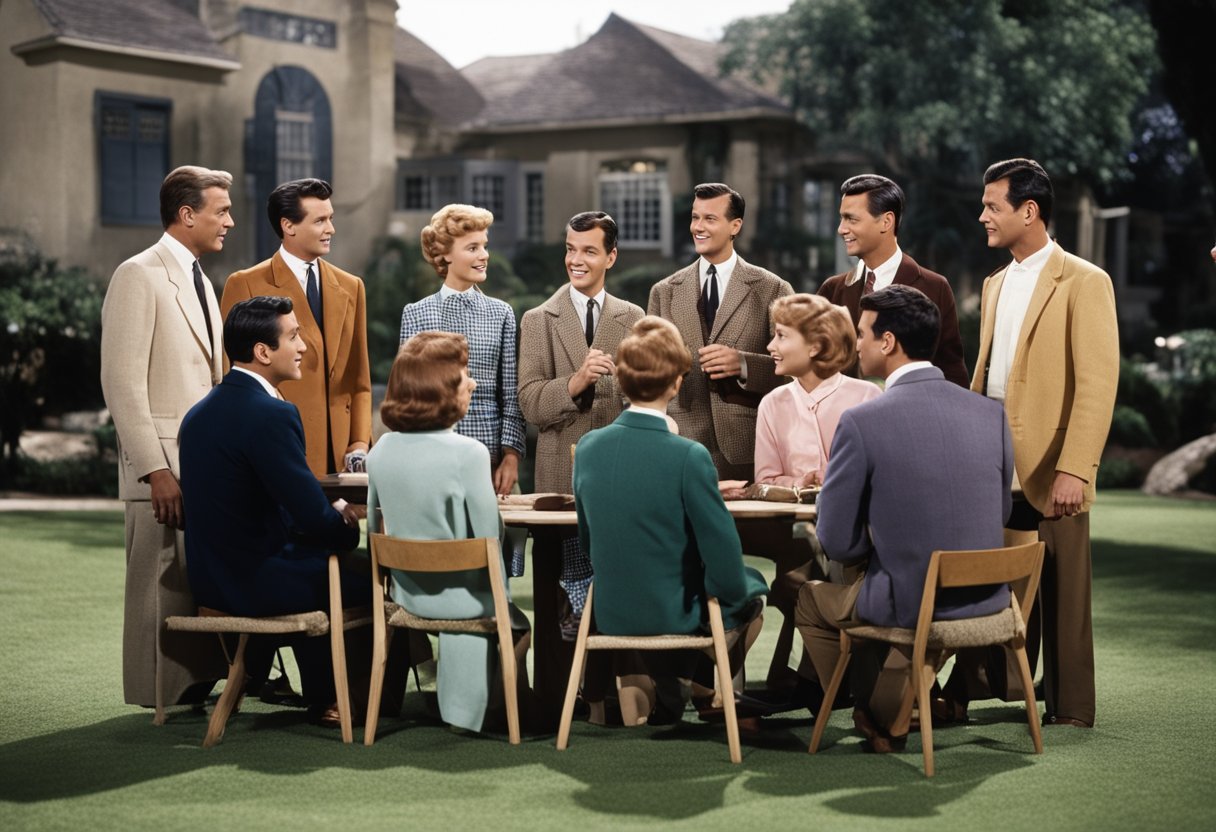 The cast of "Many Loves of Dobie Gillis" gather around the show creators, discussing the influence of their characters on the audience